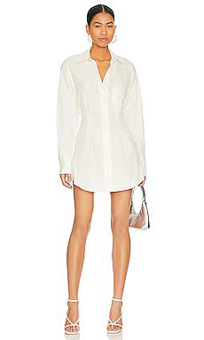 L'Academie Noria Shirt Mini Dress in Bright White from Revolve.com | Revolve Clothing (Global)