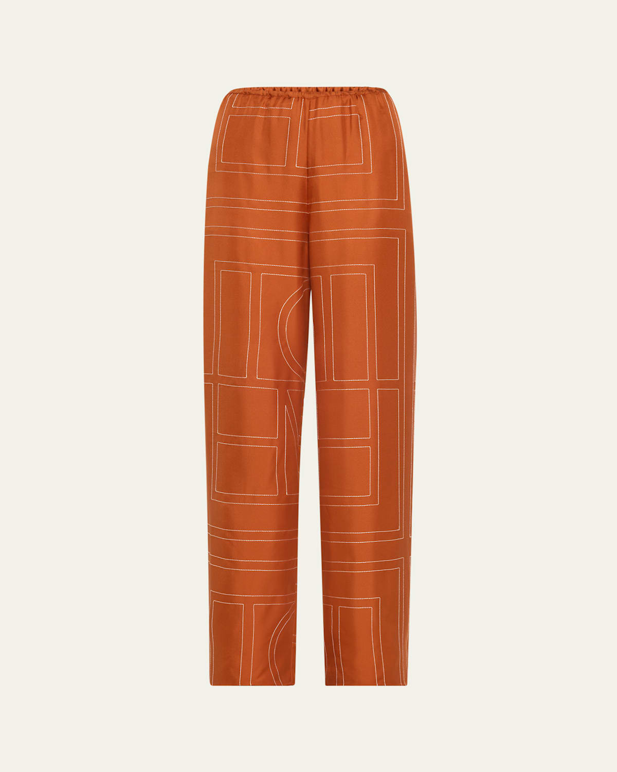 Monogram Silk Pajama Bottoms | Bergdorf Goodman