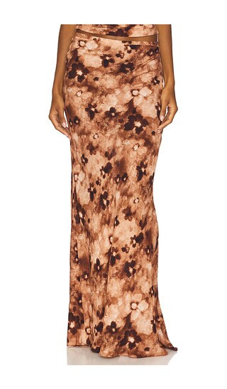 Hudson Maxi Skirt in Chocolate Floral | Revolve Clothing (Global)
