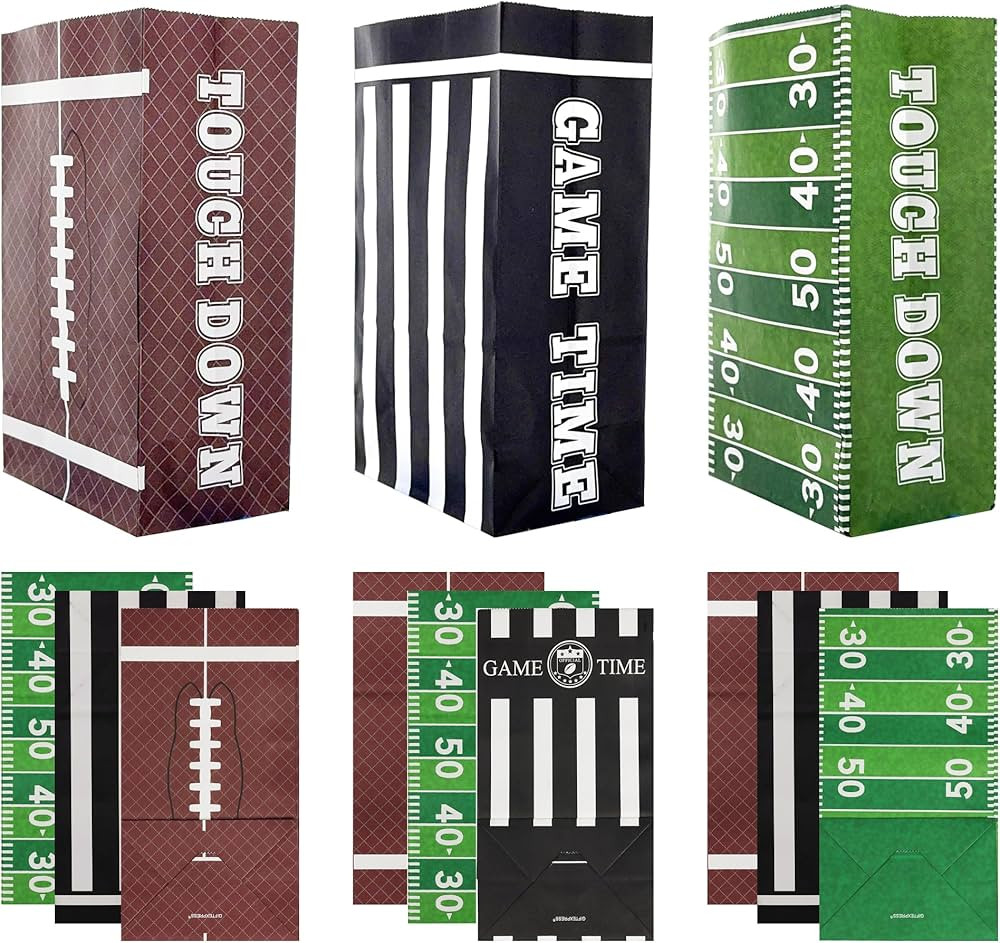 GiftExpress 36 Pack Football Party Gift Bags - Snack & Treat Paper Goody Bags for Birthday Party,... | Amazon (US)