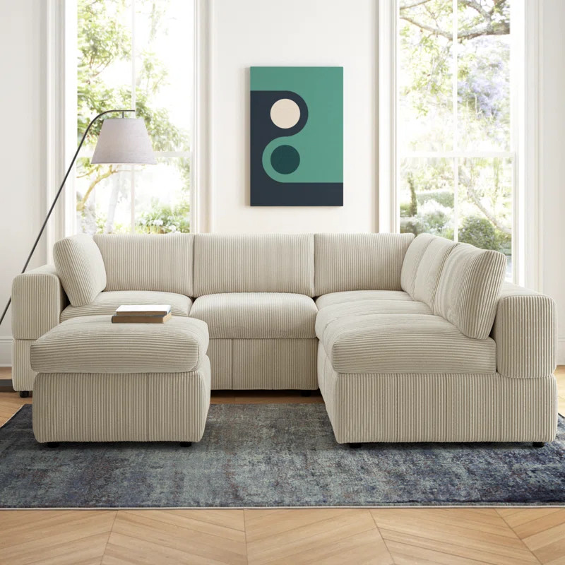 Arregui 6 - Piece Corduroy Sectional | Wayfair North America