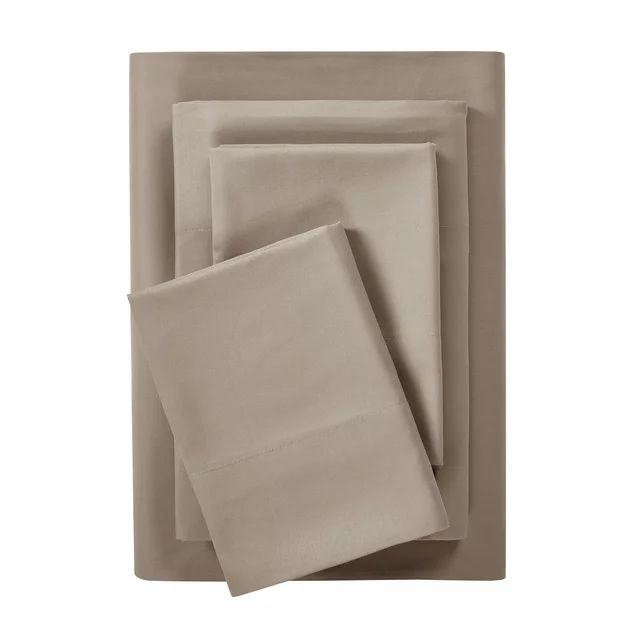 Mainstays Comfort Chill Microfiber Bed Sheet Set, Queen, Brownstone, 4 Piece | Walmart (US)