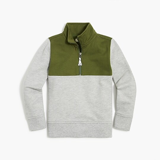 Boys' fleece colorblock half-zip sweatshirt | J.Crew Factory