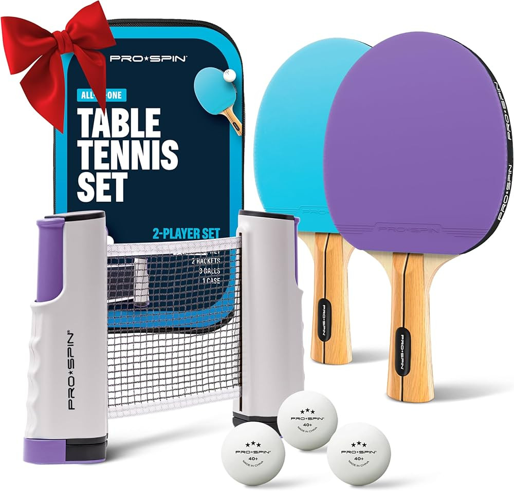 PRO-SPIN Portable Ping Pong Set with Retractable Ping Pong Net for Any Table, All-in-One Table Te... | Amazon (US)
