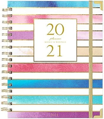 2021 Planner - Weekly & Monthly Planner 2021, Thick Paper with Colorful Tabs - 9.3" x 8.25", Twin... | Amazon (US)