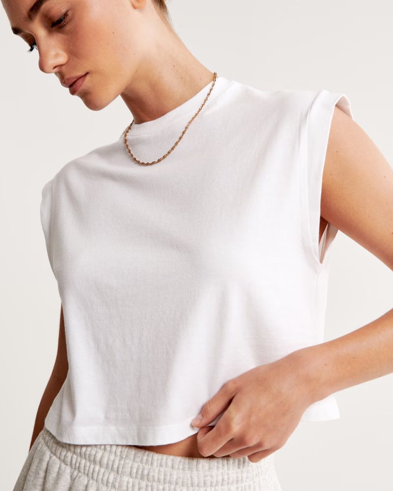 Essential Cropped Sleeveless Tee | Abercrombie & Fitch (US)