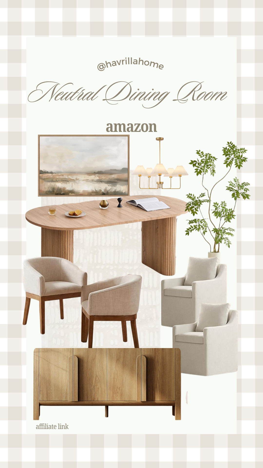 Amazon neutral dining room decor, amazon dining table, fluted pedestal dining table, upholstered dining chairs, neutral accent chairs, modern brass chandelier, landscape wall art, wood sideboard cabinet, organic modern dining room, beige dining room design, affordable dining furniture, amazon home finds, havrillahome neutral style
 

 #LTKHome

#LTKSeasonal