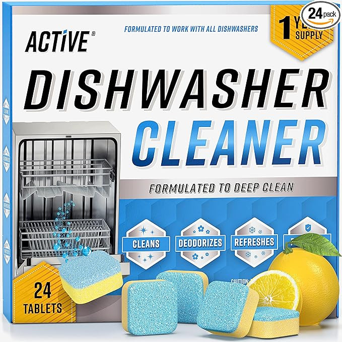 Dishwasher Cleaner And Deodorizer Tablets - 24 Pack Deep Cleaning Descaler Pods for Dish Washer M... | Amazon (US)