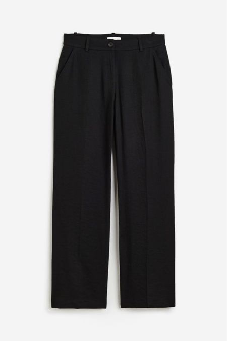 Black straight trousers
H&M are coming out with some great trousers for Spring/Summer. These are so lightweight and flowy & have the feeling of linen. I’ll just style them simply with a black or white vest top and sandals. 

I picked mine up in my usual trouser size from H&M so no need to size up.

#LTKeurope #LTKunder50 #LTKunder100