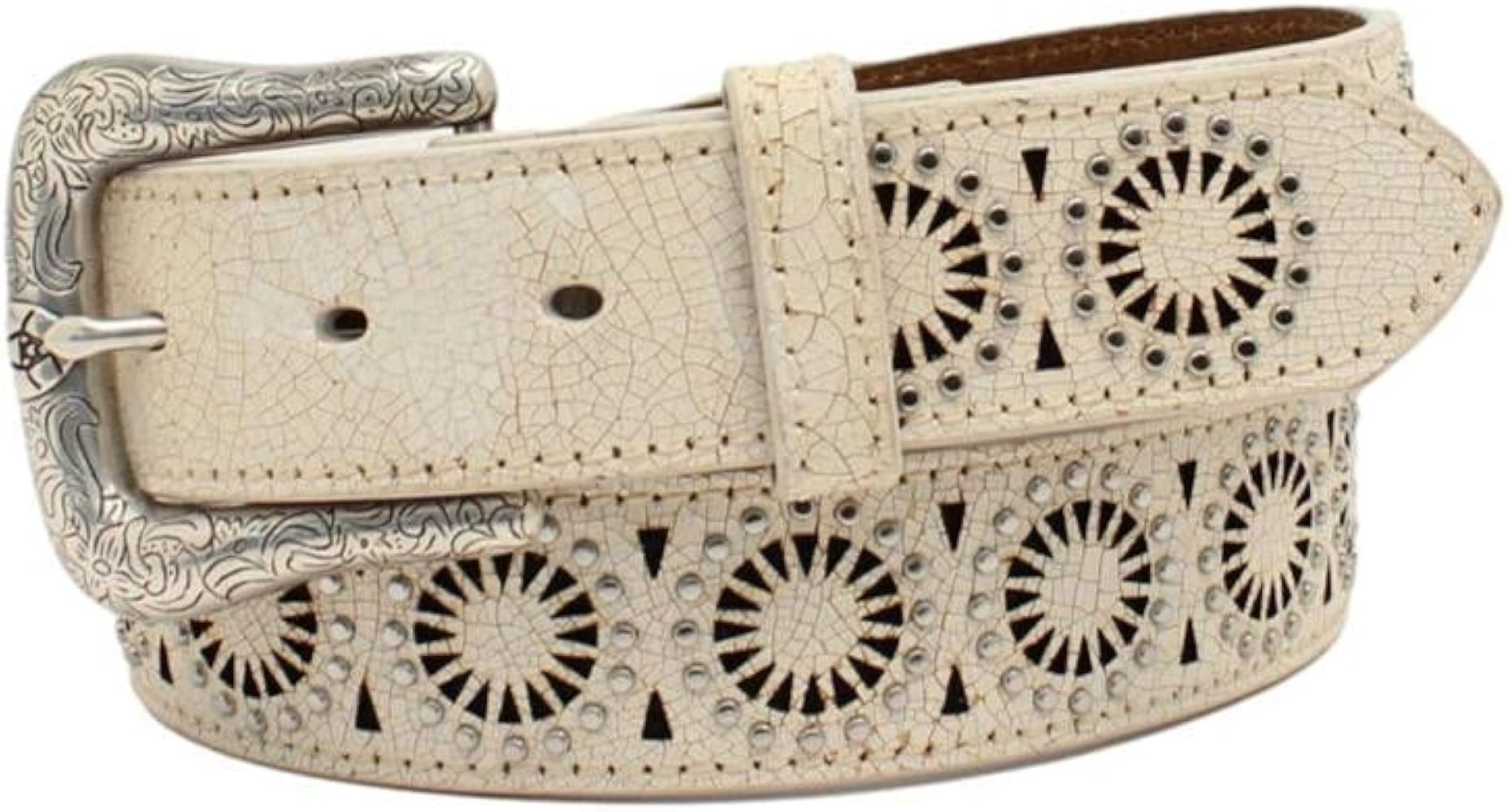ARIAT Western Belt Womens Pierced Starburst Cutouts S White A1533405 | Amazon (US)