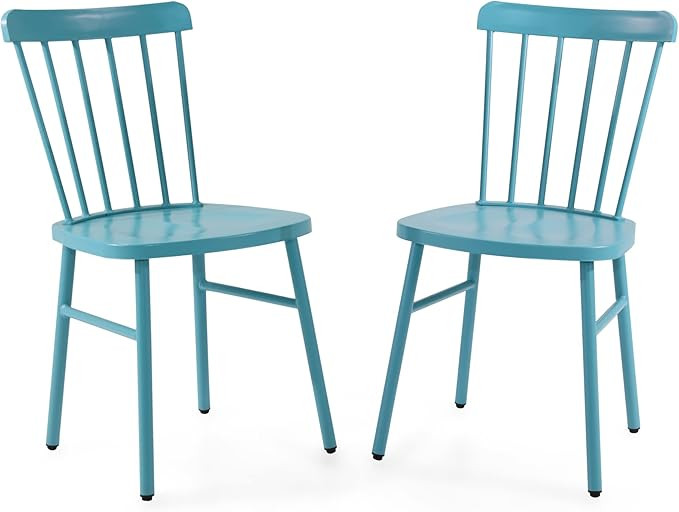 Metal Patio Dining Chairs Side Chairs Indoor/Outdoor Windsor Style Metal Side Chair Farmhouse Cha... | Amazon (US)