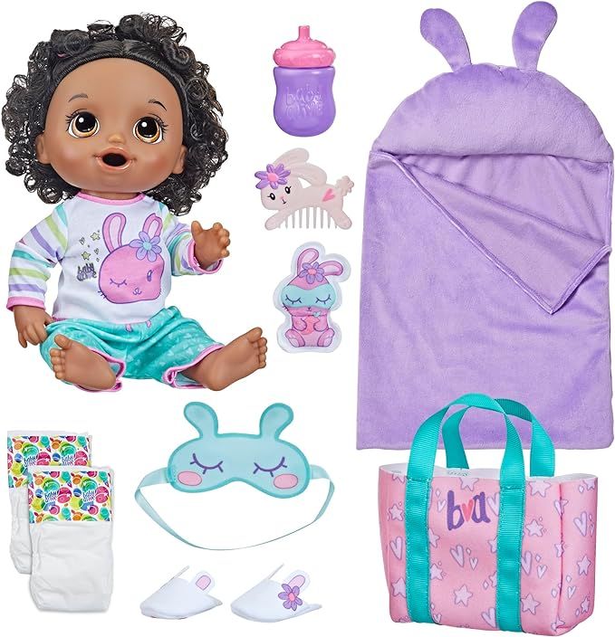 Baby Alive Bunny Sleepover Baby Doll, Bedtime-Themed 12-Inch Dolls, Sleeping Bag & Bunny-Themed D... | Amazon (US)
