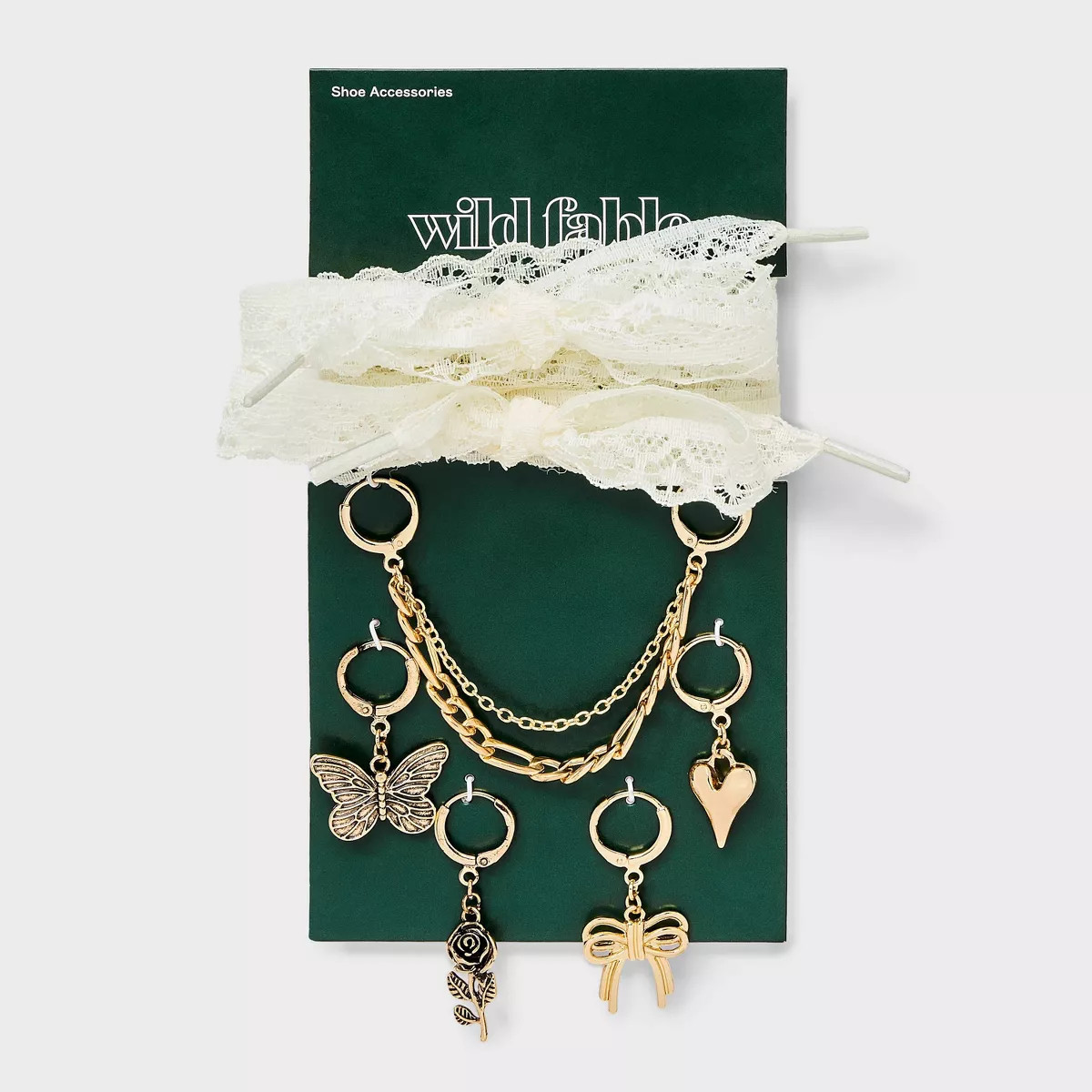 Bows and Butterfly Shoelace and Shoe Charm Set - Wild Fable™ Gold | Target