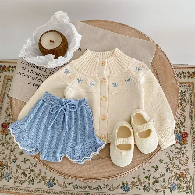 Cute Newborn Baby Girls Knitted Bloomers +Tops Vintage Style Infant Boys Pp Shorts Toddler Spring... | AliExpress (US)