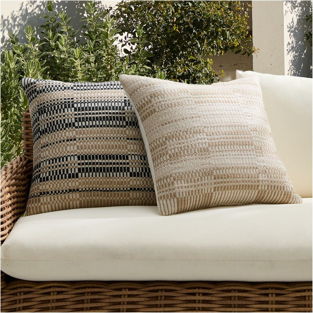 Outdoor Variegated Plaid Pillow | West Elm (US)