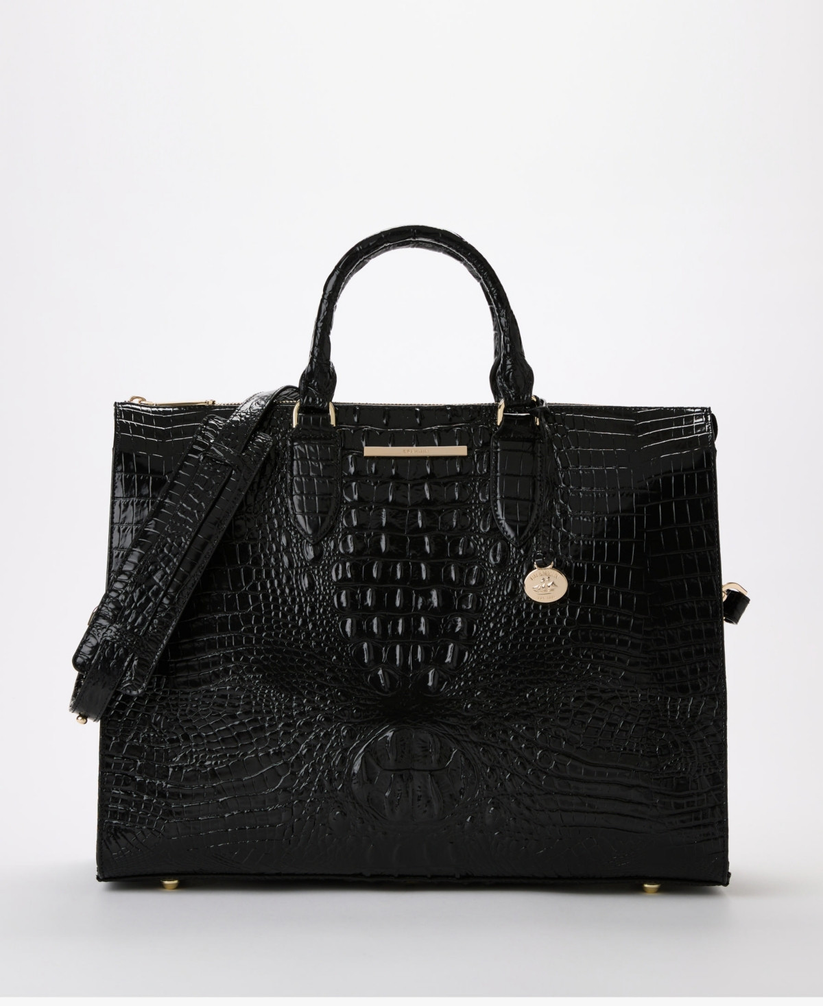 Brahmin Large Leather Business Tote - Black Melbourne | Macy's