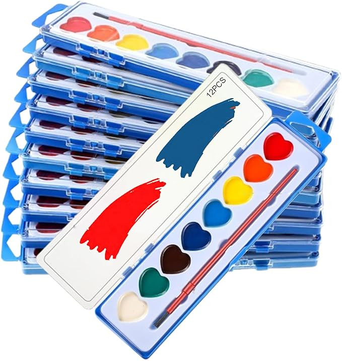 Valentines day painting kit, heart shaped watercolor paint set, Washable Water Color Paints with ... | Amazon (US)