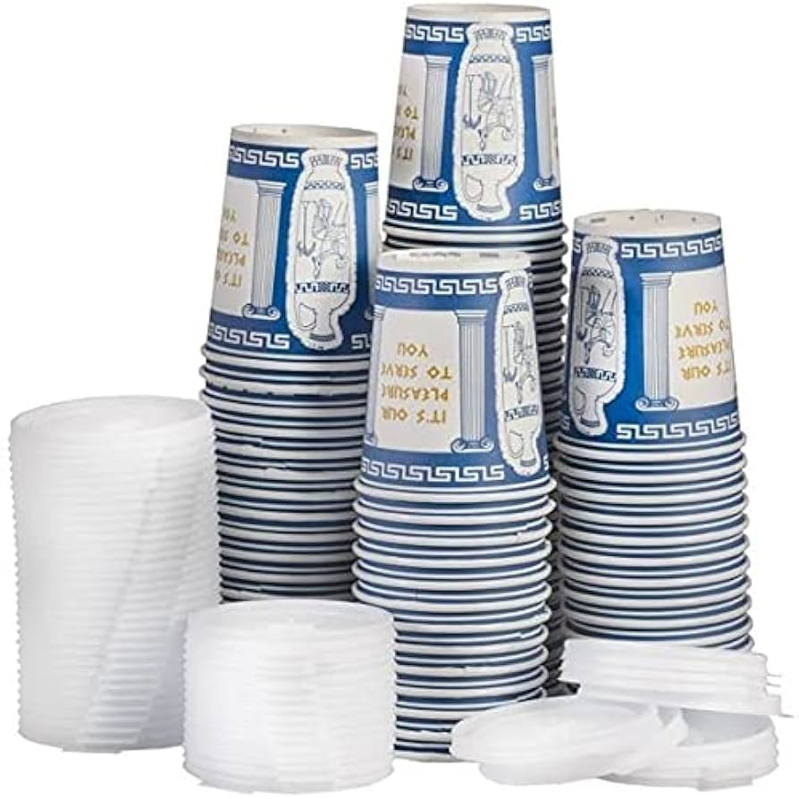 [50 Pack] 10 oz NEW YORK Paper Coffee Cups, Disposable Paper Coffee Cup with Lids, Hot/Cold Bever... | Amazon (US)
