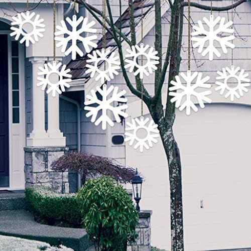 VictoryStore Outdoor Decorations: Hanging Snowflakes Decorations Set of 10, 13656, (Four 10-Inch ... | Amazon (US)