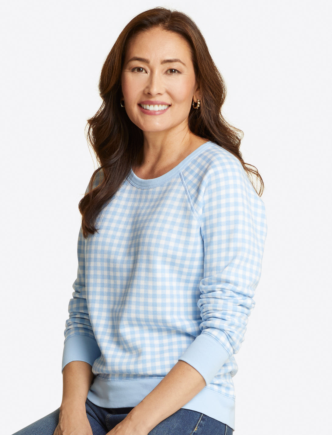 Natalie Sweatshirt in Gingham | Draper James (US)