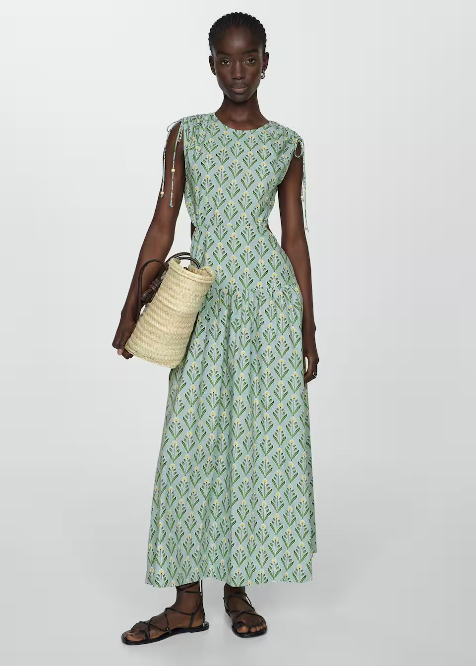 Printed dress with openings -  Women | Mango USA | MANGO (US)
