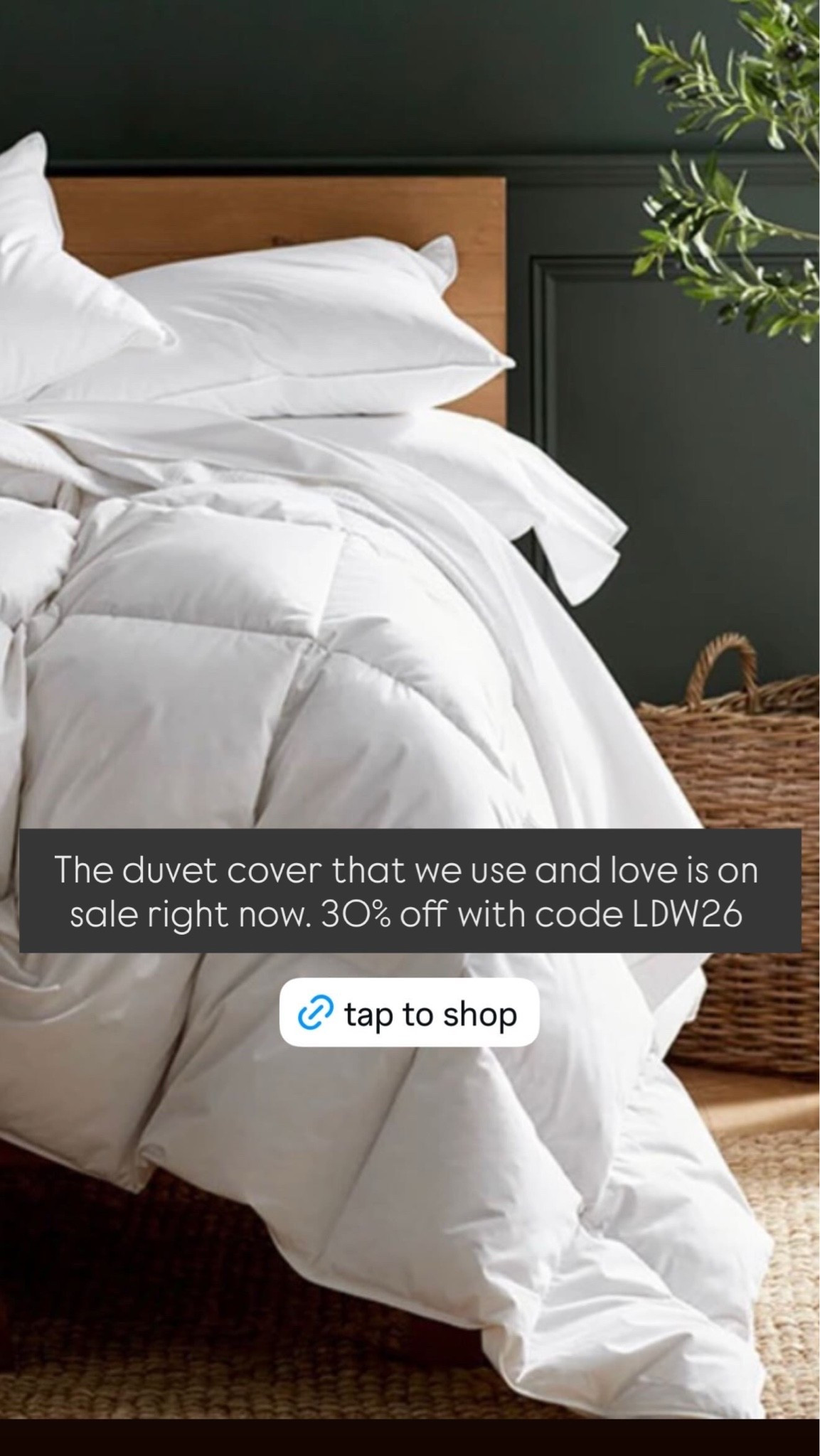 The duvet cover that we use and love is on sale right now. 30% off with code LDW26 🙌🏻

It’s soft and fluffy, fits your bed perfectly and keeps you cool!

#LTKSaleAlert #LTKHome #LTKmorningroutine