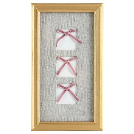 Home Decor Collection, Decorative Pink 3 Bow Framed Picture Wall Art | Walmart (US)