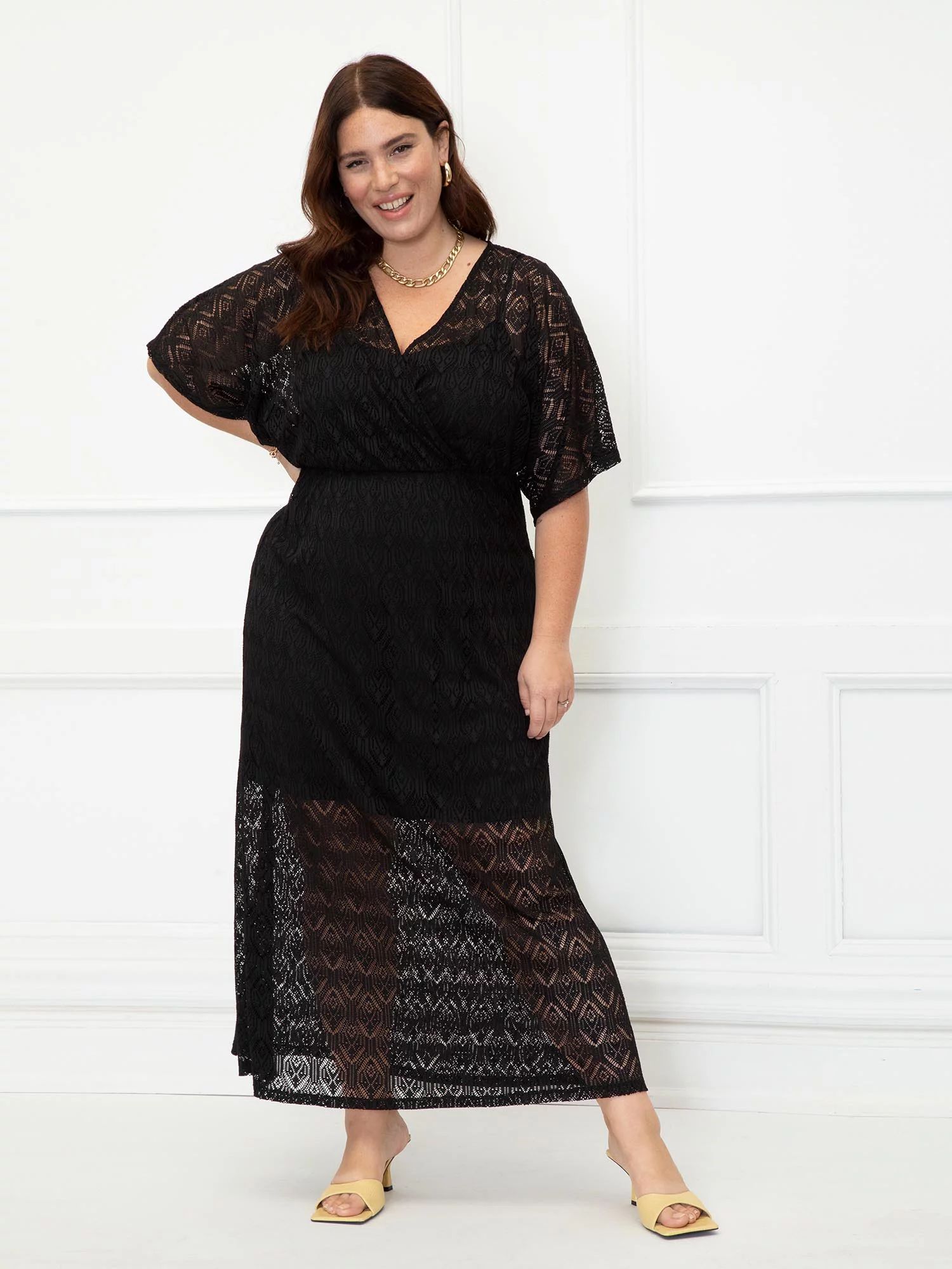 ELOQUII Elements Women's Plus Size Crochet Maxi Dress | Walmart (US)