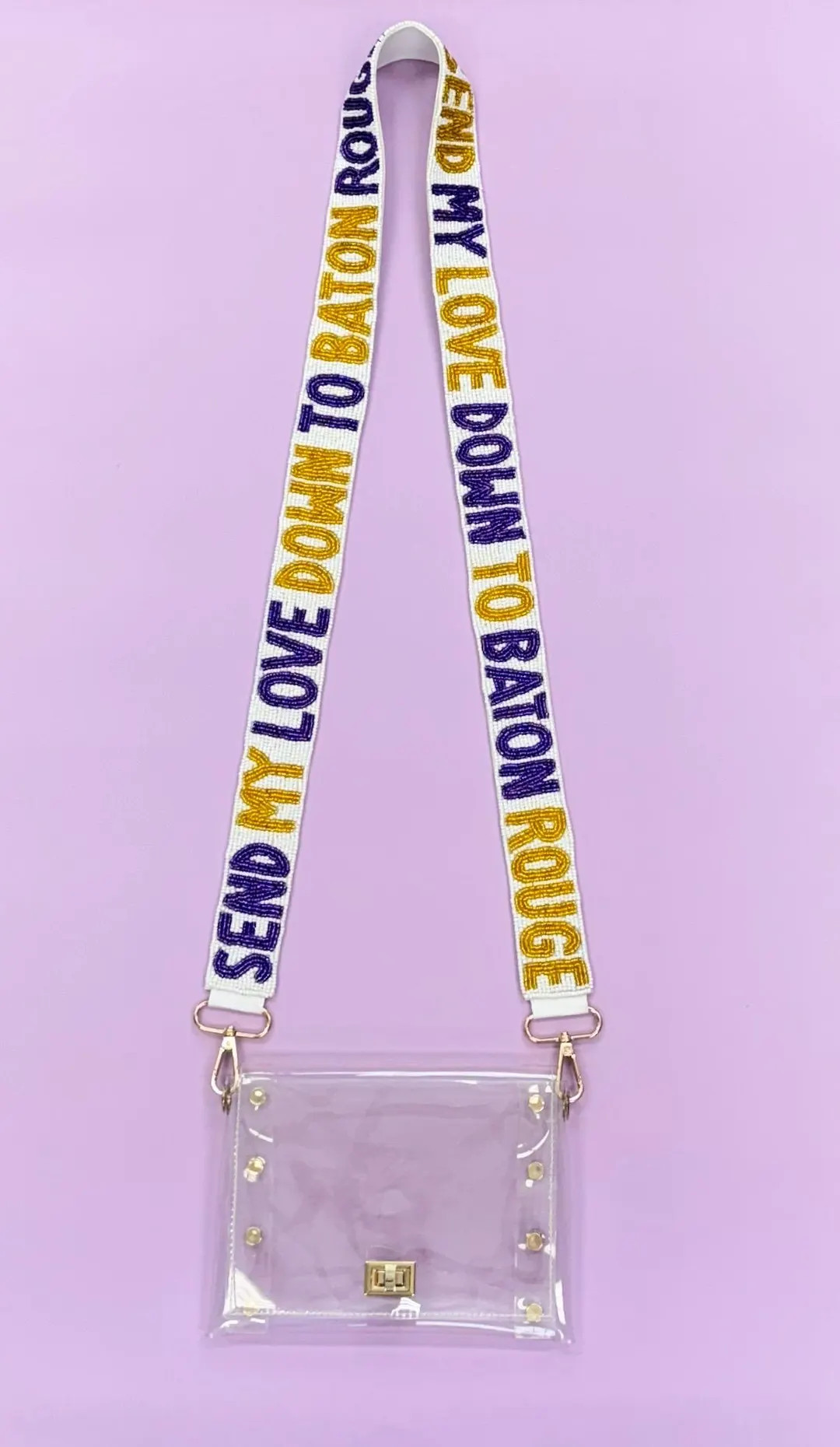 Send My Love Down to Baton Rouge | Custom Beaded Purse Strap (White) | Etsy (US)