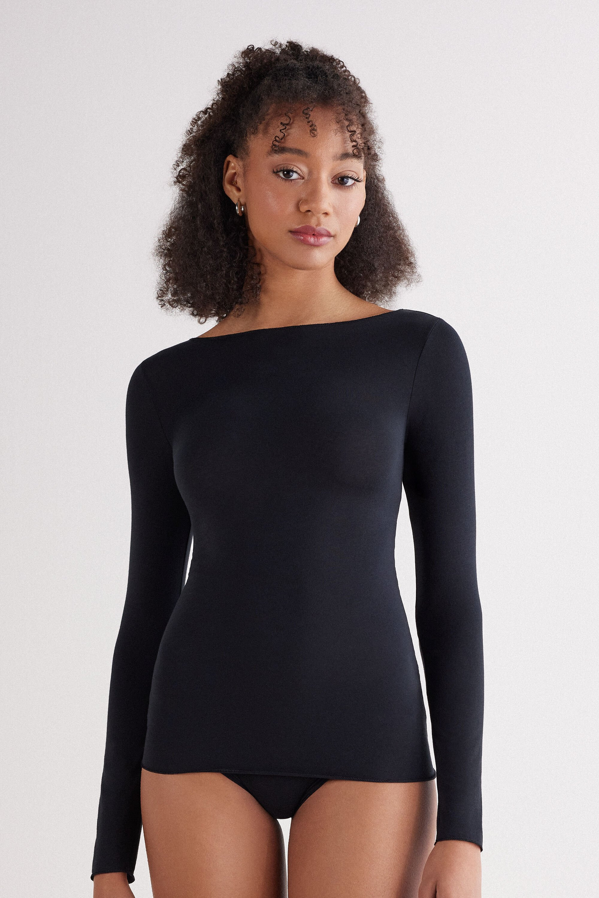 Ultralight Cotton Bateau Neck Top - Intimissimi | Intimissimi (US)