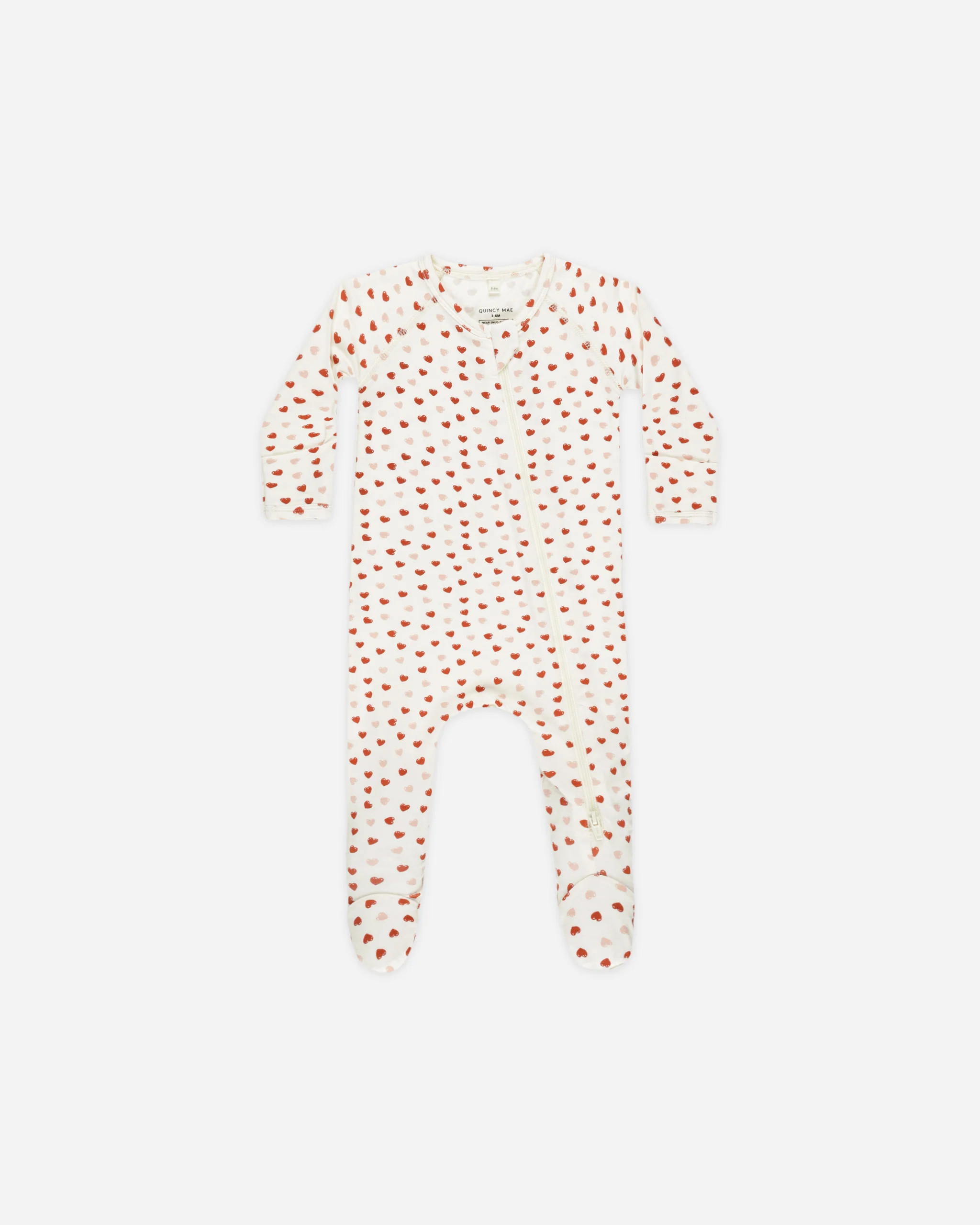 Bamboo Zip Footie || Valentines | Rylee + Cru