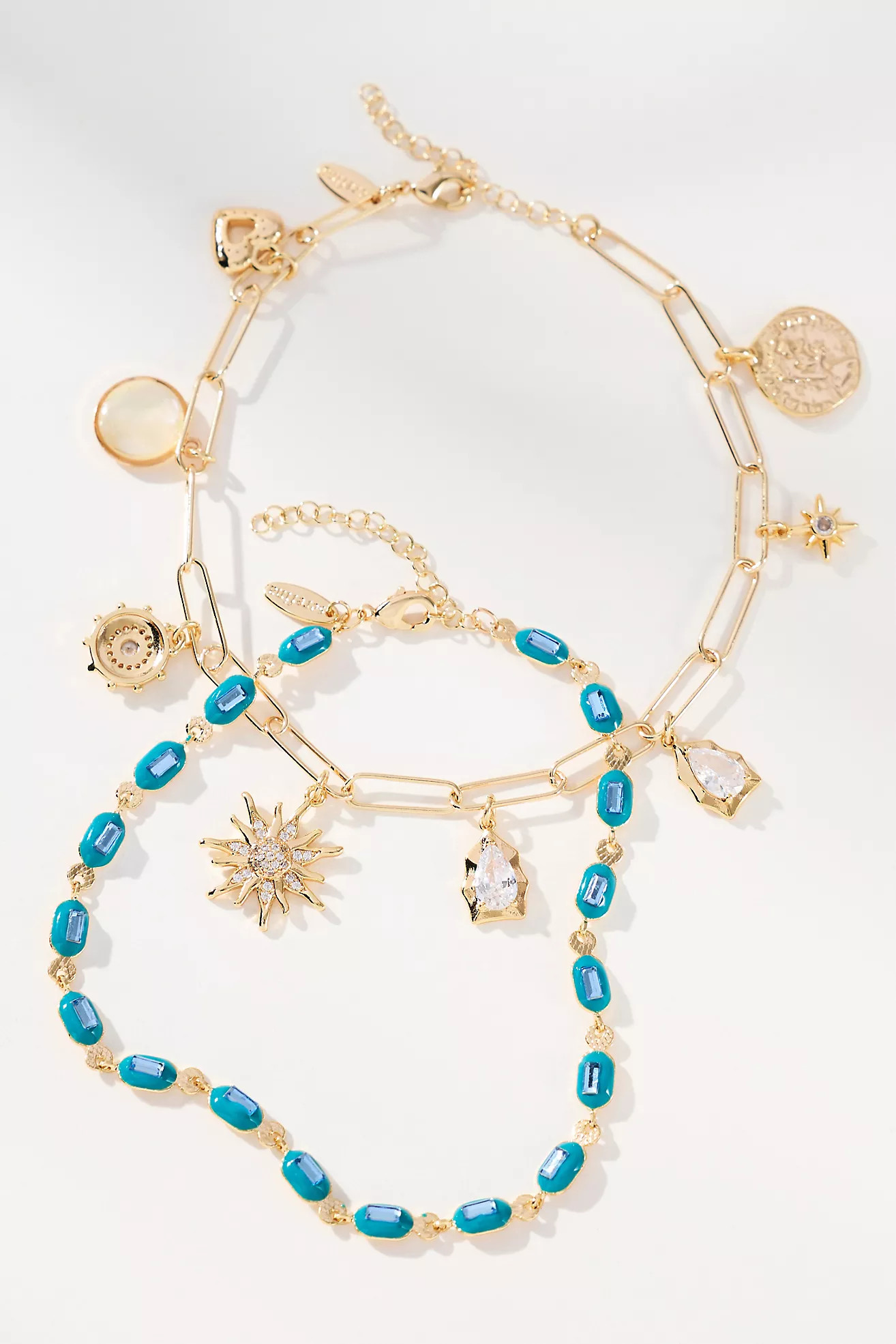 Beaded Charm Anklets, Set of 2 | Anthropologie (US)
