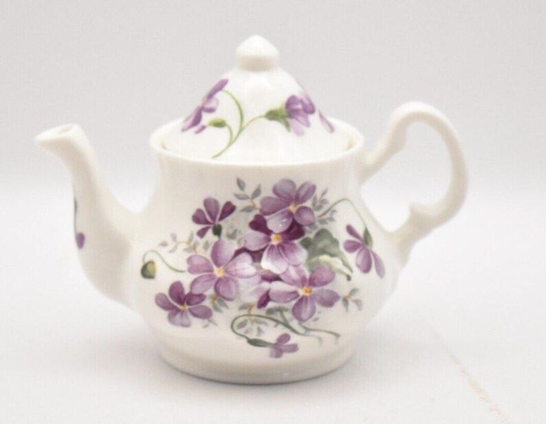 Butterfly Fine Bone China Purple Floral Teapot Collectible Staffordshire England | Etsy (US)