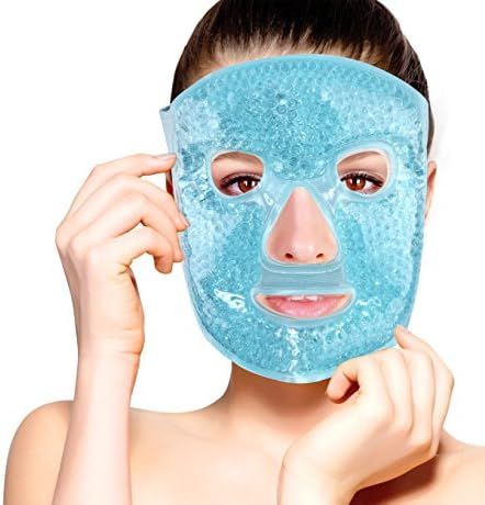 Hot and Cold Therapy Gel Bead Full Facial Mask by FOMI Care | Ice Face Mask for Migraine Headache... | Amazon (US)