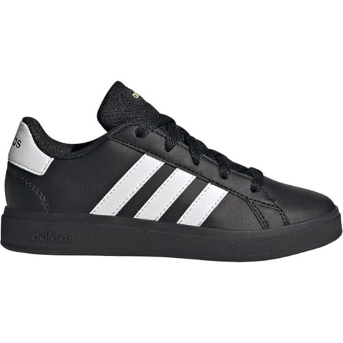 Adidas Unisex-Kid's Grand Court 2.0, Black/White/Gold Metallic, 6 | Amazon (US)
