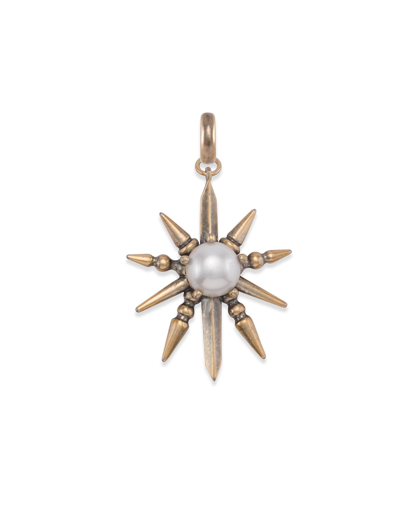 Sunburst with Pearl Charm in Vintage Gold | Kendra Scott