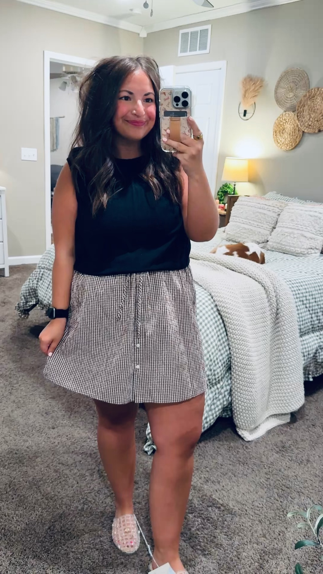 This Target mini skirt is giving all the spring vibes 🌸 So easy to dress up or keep it casual—paired it with simple basics for an effortless everyday look.
Cute, affordable, and one of those pieces you’ll reach for on repeat 🤍

jelly flats: fit true to size // wearing a 5 (surprisingly comfy)
skirt: fits oversized // wearing a large
bubble tank: fits WAY oversized // wearing a large 

 #LTKootd #LTKMidsize #LTKWorkwear
