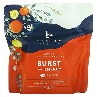 Beauty By Earth, Burst of Energy Shower Steamers, Citrus , 7 Tablets, 7 oz (198 g) | iHerb