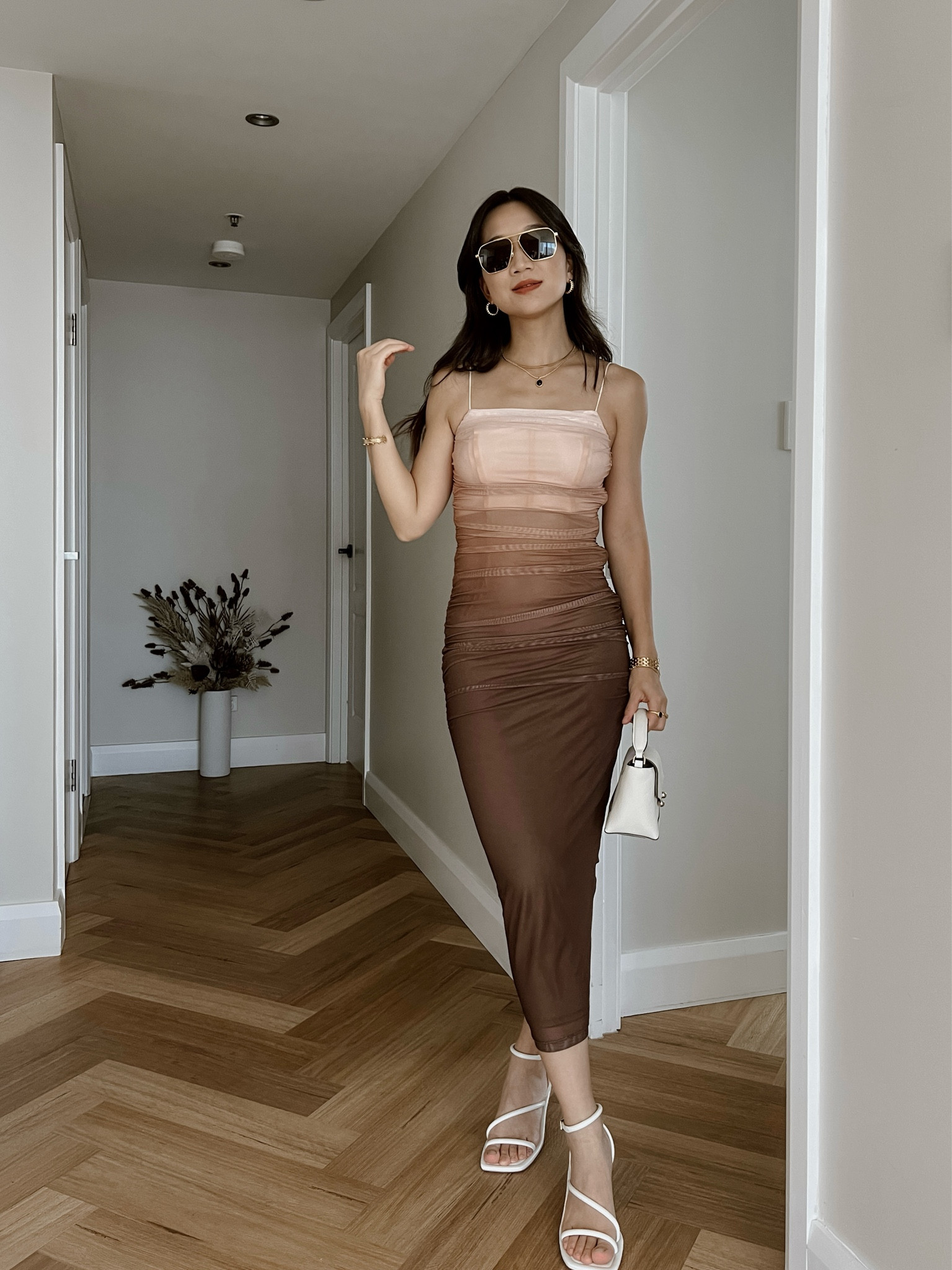 brown dress for christmas Chocolate Rouge Drop Waist Halter Mini Dress main image 0