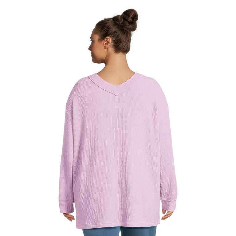 Terra & Sky Women’s Plus Size Textured Tunic Sweatshirt - Walmart.com | Walmart (US)