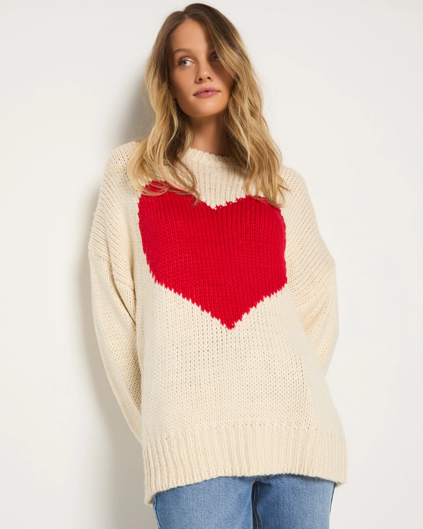 Amour Heart Crew Neck Sweater | Seventy Eight and Sunny