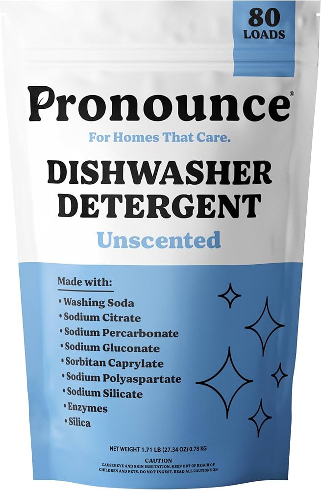 Pronounce Dishwasher Detergent Powder - Cleaner Ingredients, Fragrance Free - Ultra Concentrated,... | Amazon (US)