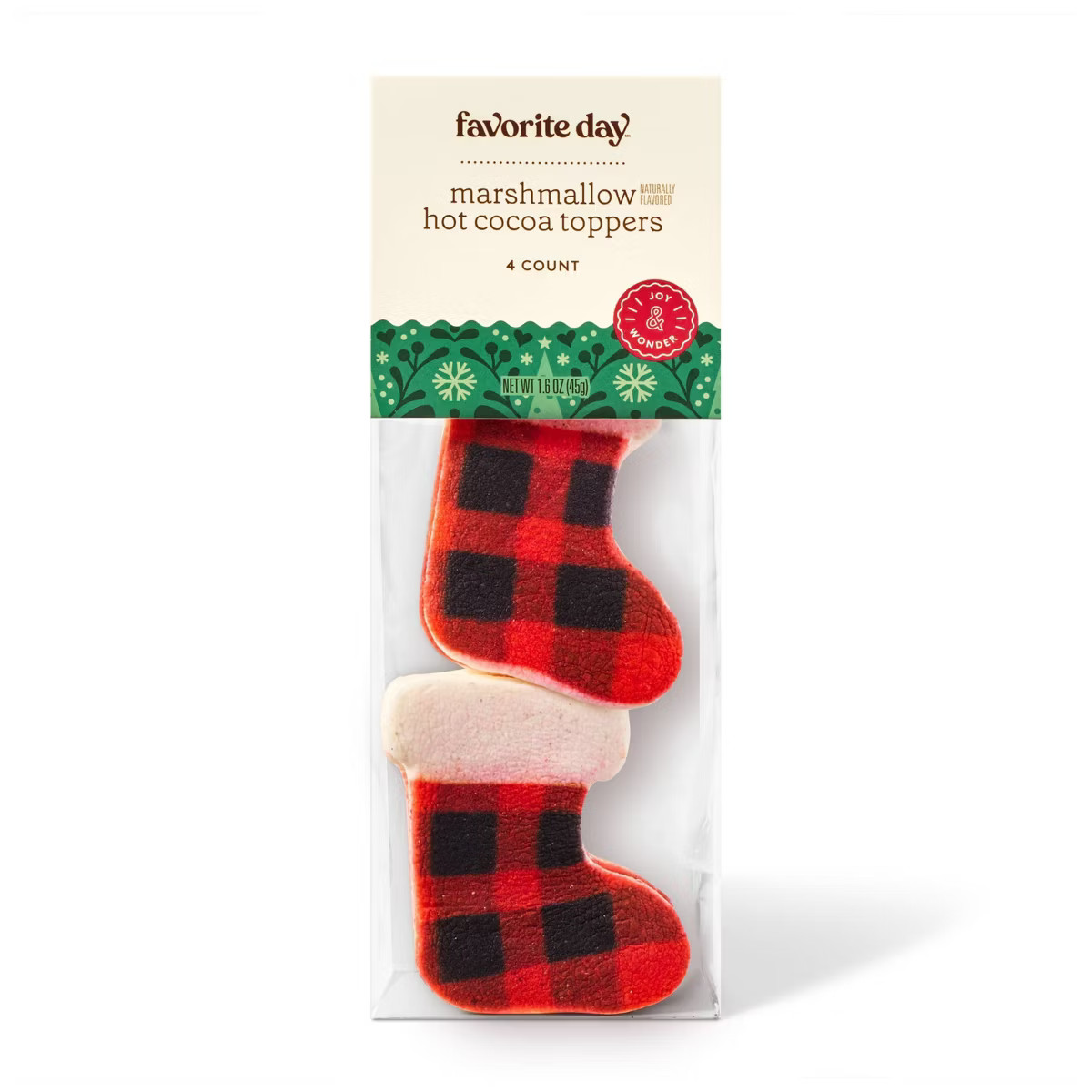 Christmas Marshmallow Buffalo Plaid Printed Stocking - 1.6oz - Favorite Day™ | Target
