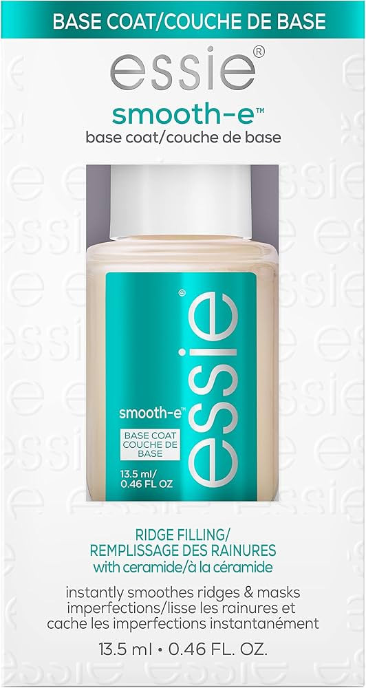 essie Nail Care, 8-Free Vegan, Smooth-E Base Coat, smoothing sleek finish nail polish, 0.46 fl oz | Amazon (US)