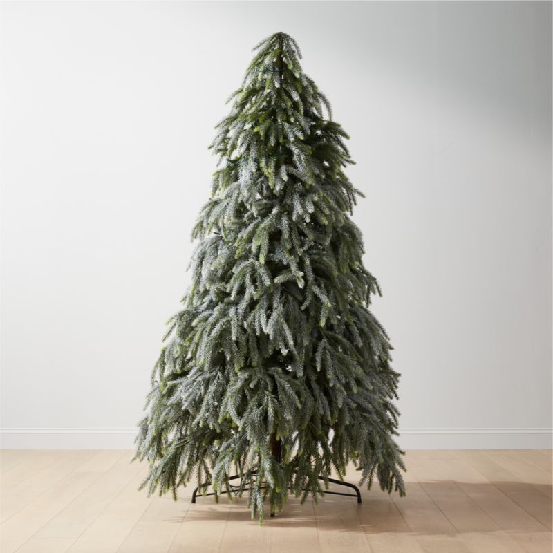 Faux Downswept Flocked Pine Christmas Tree 7.5' + Reviews | CB2 | CB2