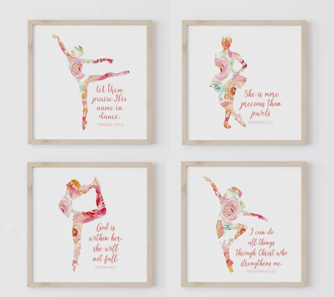 Floral Dancers Printable Set of 4 Ballerina Printables - Etsy | Etsy (US)