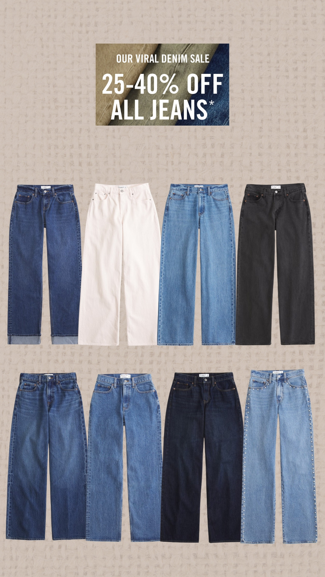 Abercrombie's viral denim sale is happening! Right now is the best time to invest in jeans!  

 #LTKgrwm #LTKootd #LTKSaleAlert