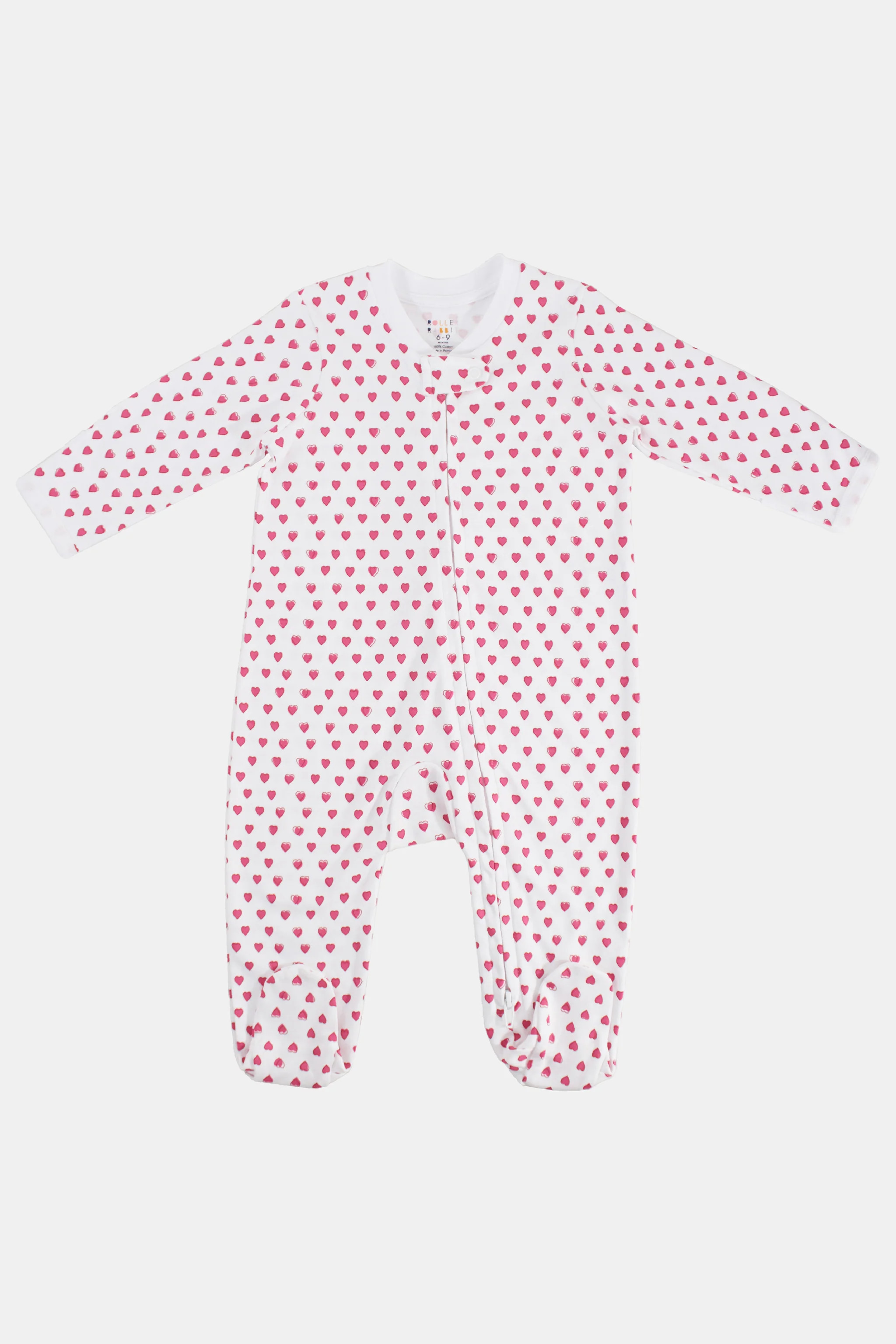 Infant Hearts Zipper Footie | Roller Rabbit | Roller Rabbit