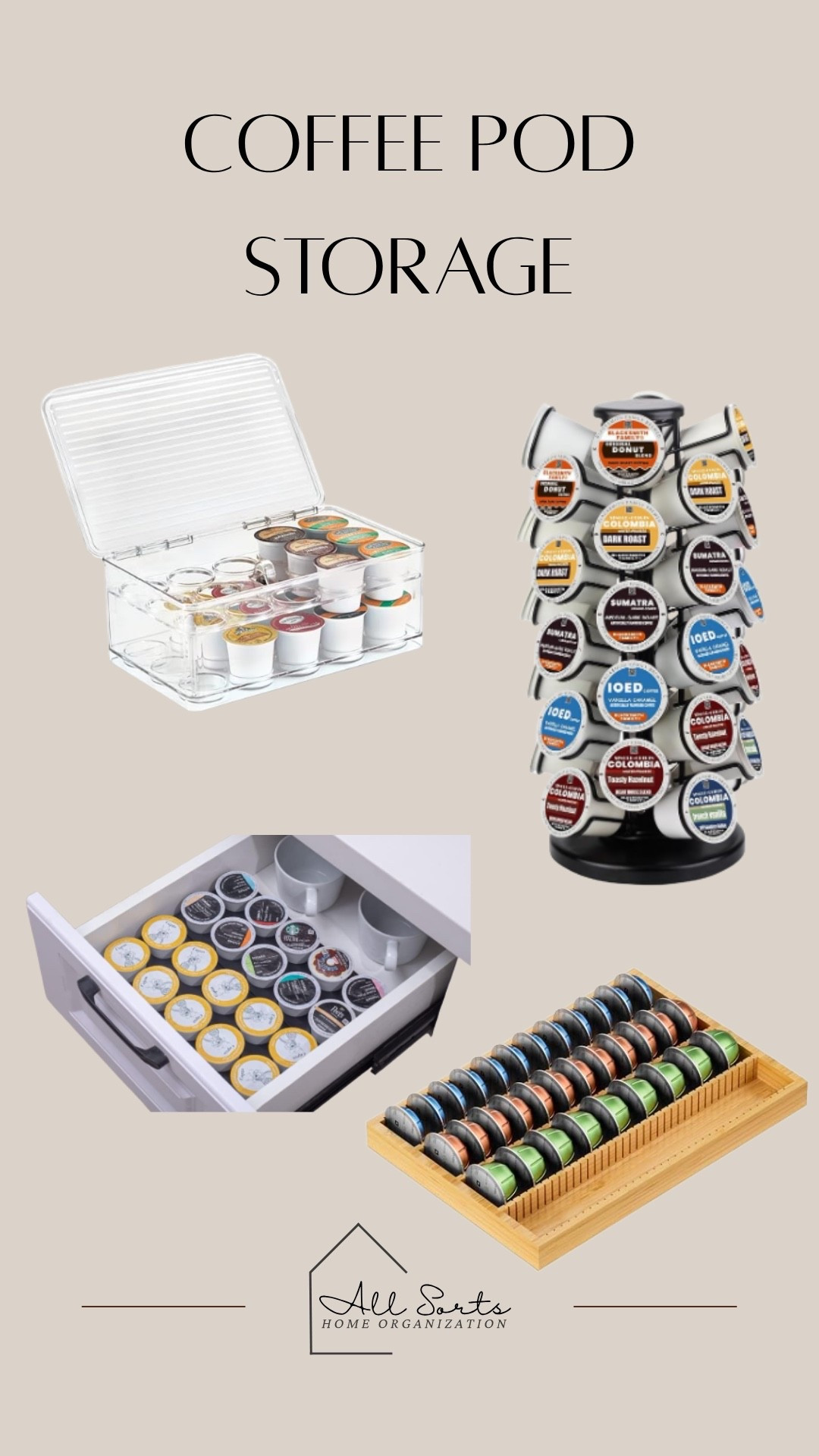 Storage options for counter, or drawer!