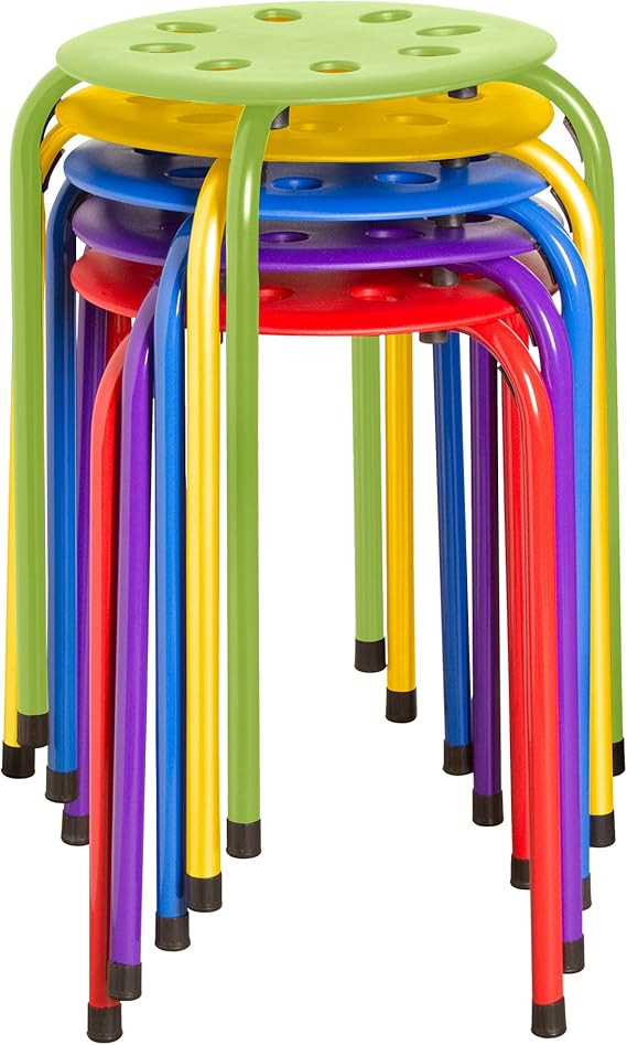 Norwood Commercial Furniture Stacking Stools for Kids and Adults, 17.75" Standard Height Portable... | Amazon (US)